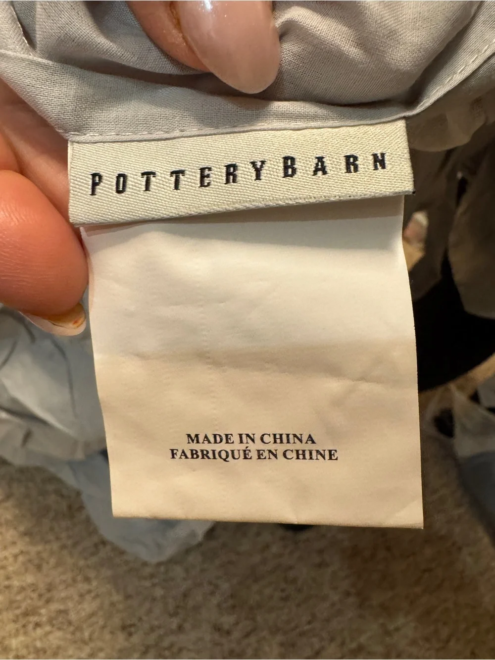 Pottery Barn Light Gray Ruffled Duvet Cover Set